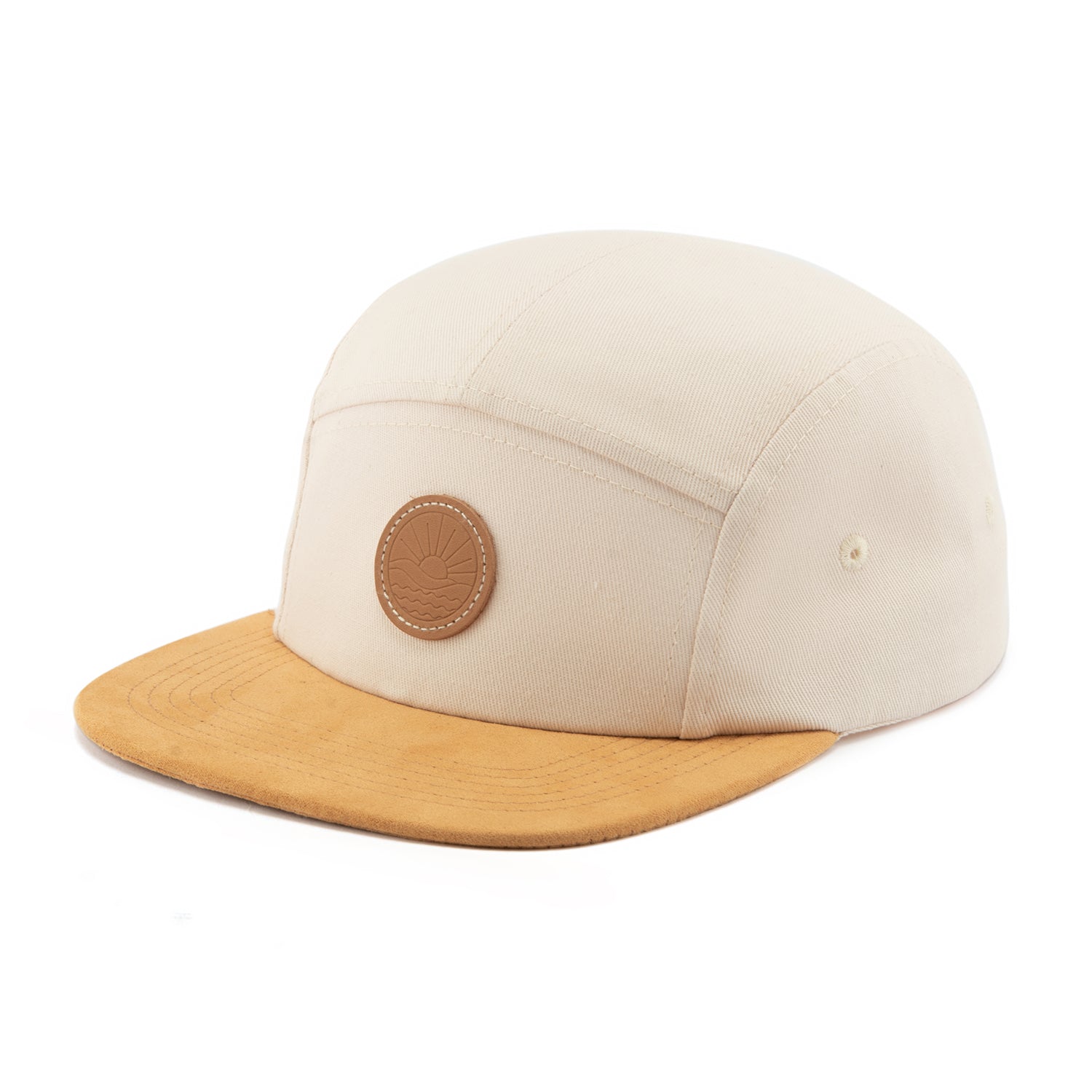 Off white, cotton Children's 5 panel hat